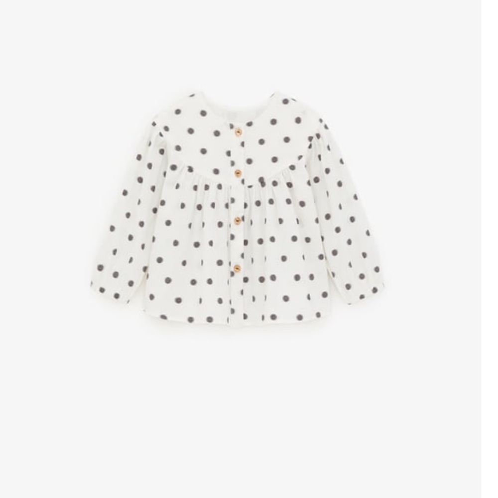 Zara polka dot button shirt, size 2-3y